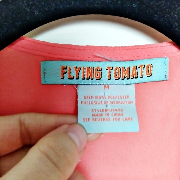 Flying Tomato Coral Embroidered Fringe Open Front Vest Size Medium - Picture 4 of 5